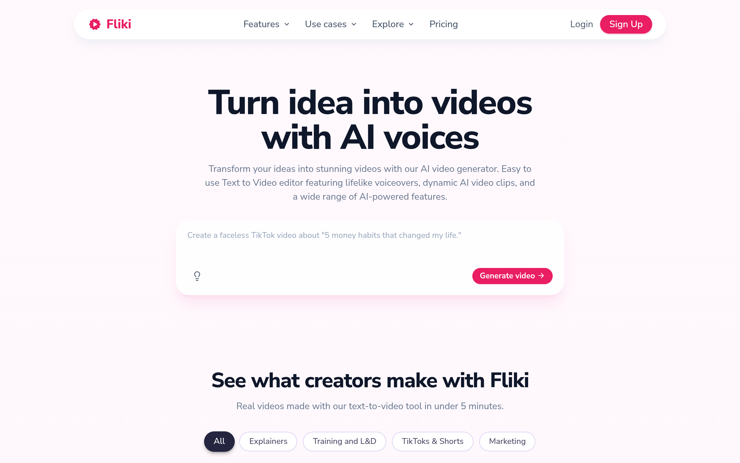 screenshot of Fliki
