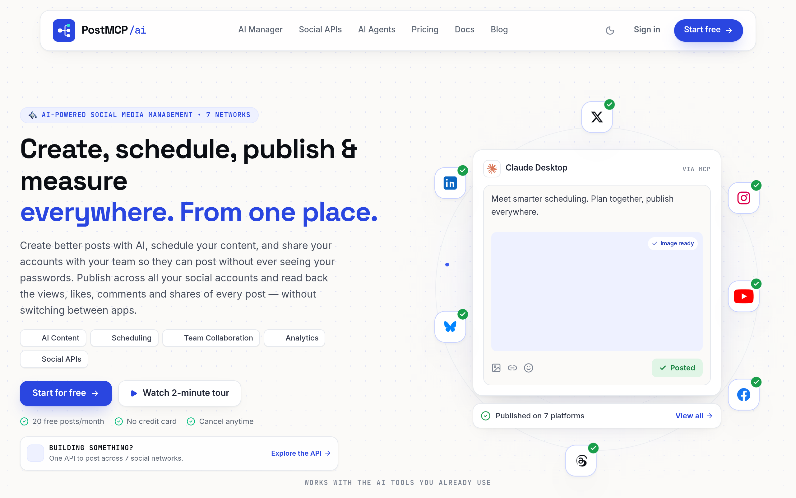 screenshot of PostMcpAi